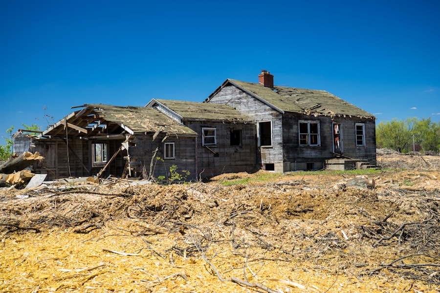 Damaged house