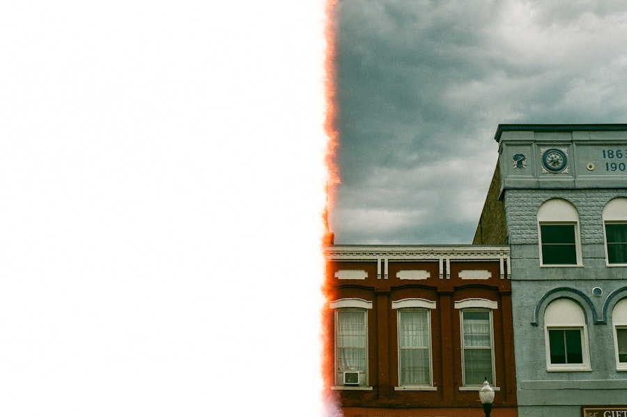 Burning building