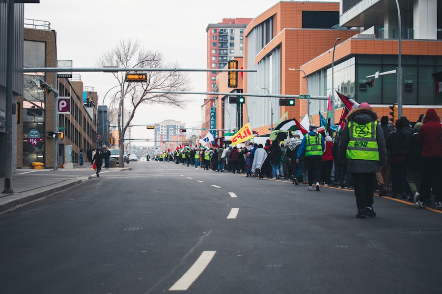 Photo Protesters marching